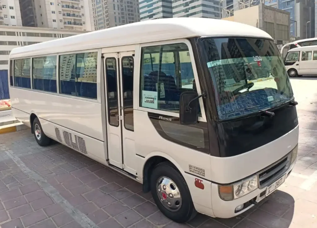 Bus hire UAE 35 34 seater bus of Mitsubishi Rosa