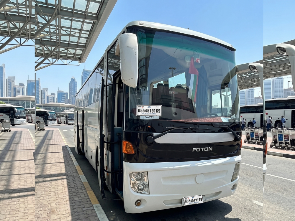 50 Seater Bus Rental Dubai UAE | Luxury Coach with Driver 23 Foton 50-51 seater luxury