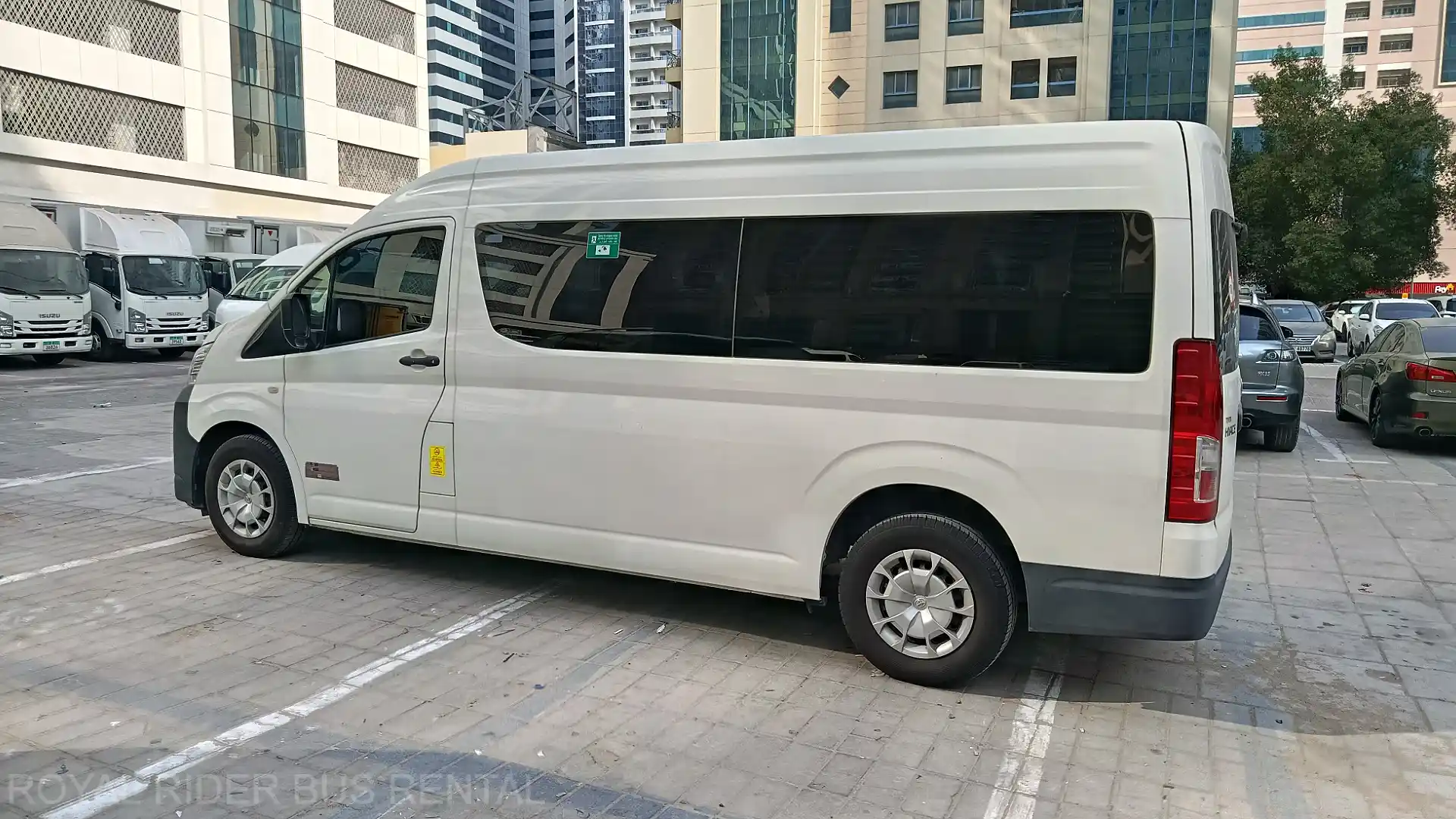 13 passenger van rental Dubai exterior