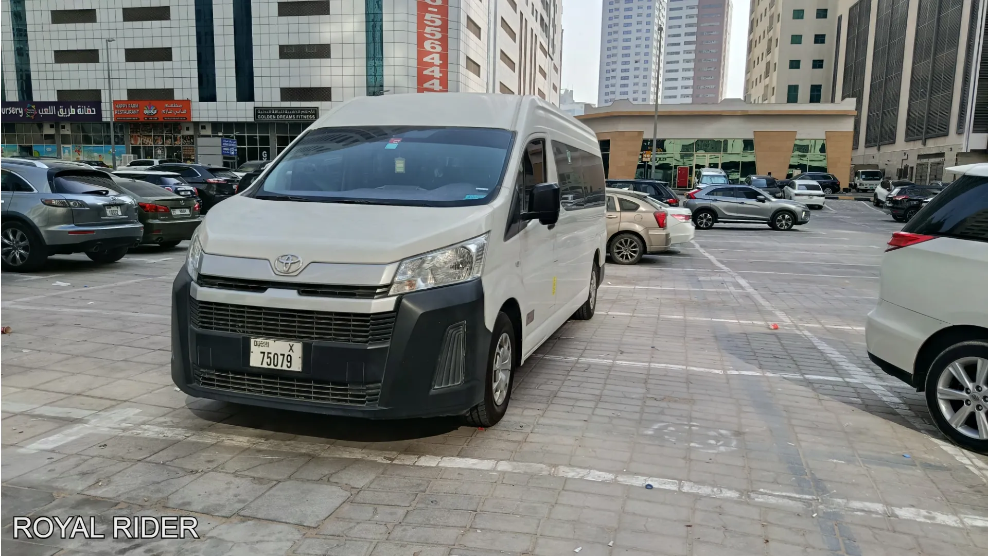 13 seater Toyota Hiace rental Abu Dhabi with driver