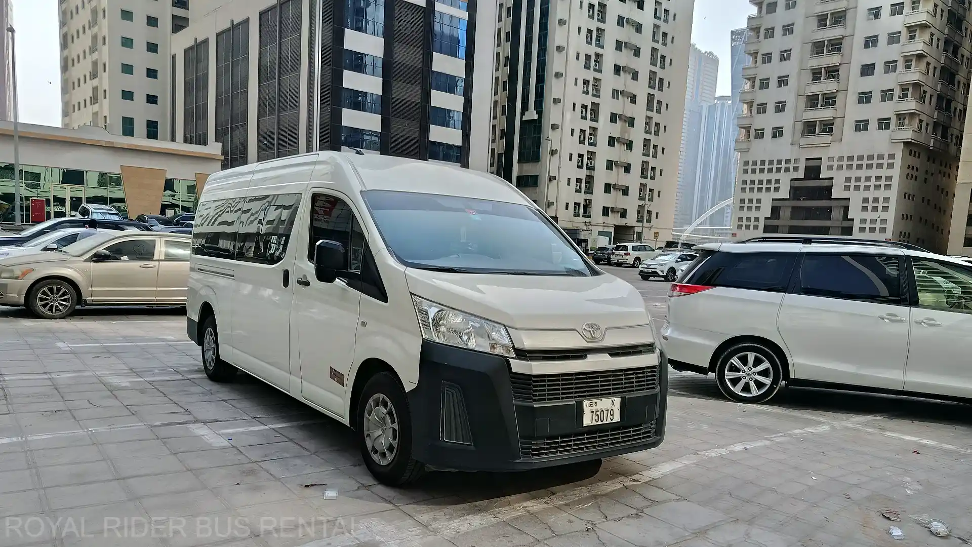13 seater Toyota Hiace van rental Dubai with driver
