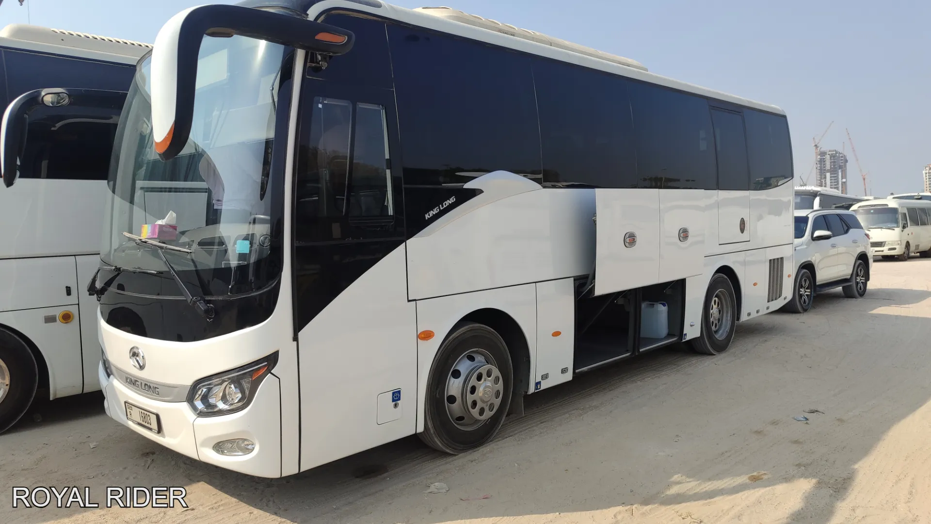 Large bus used for group transportation planning in the UAE