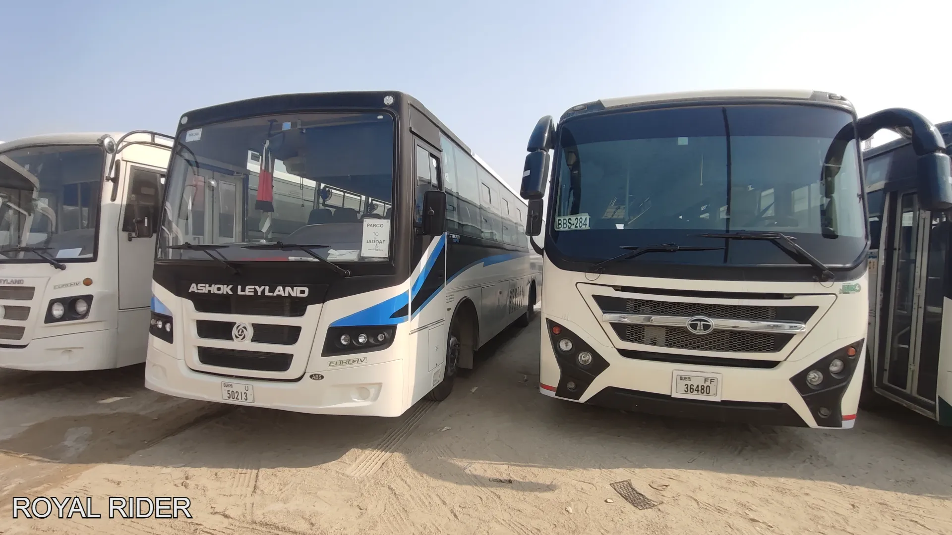 66 seater heavy bus rental Ajman for staff and labour transportation