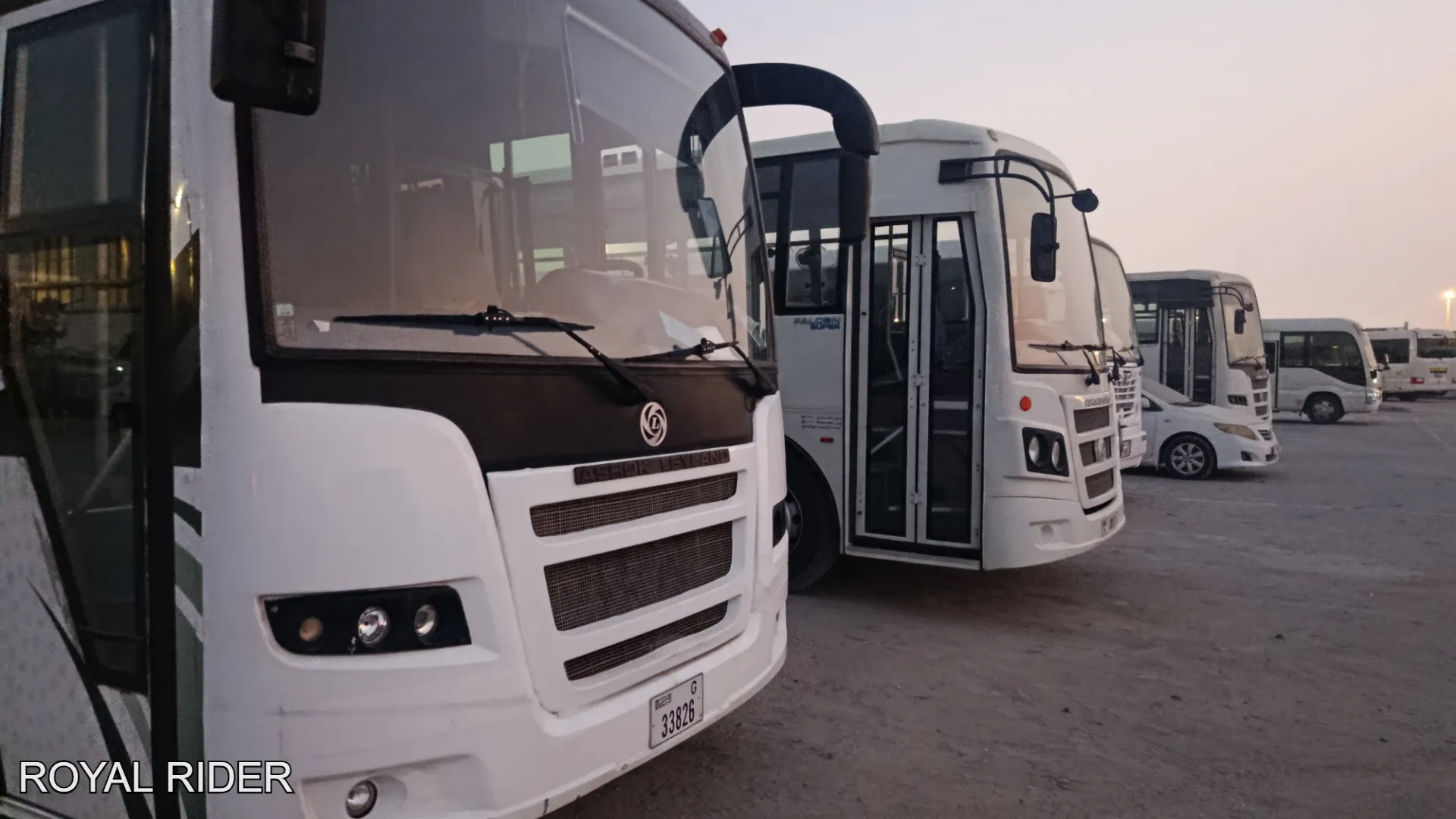 Ashok bus for staff transportation in Abu Dhabi