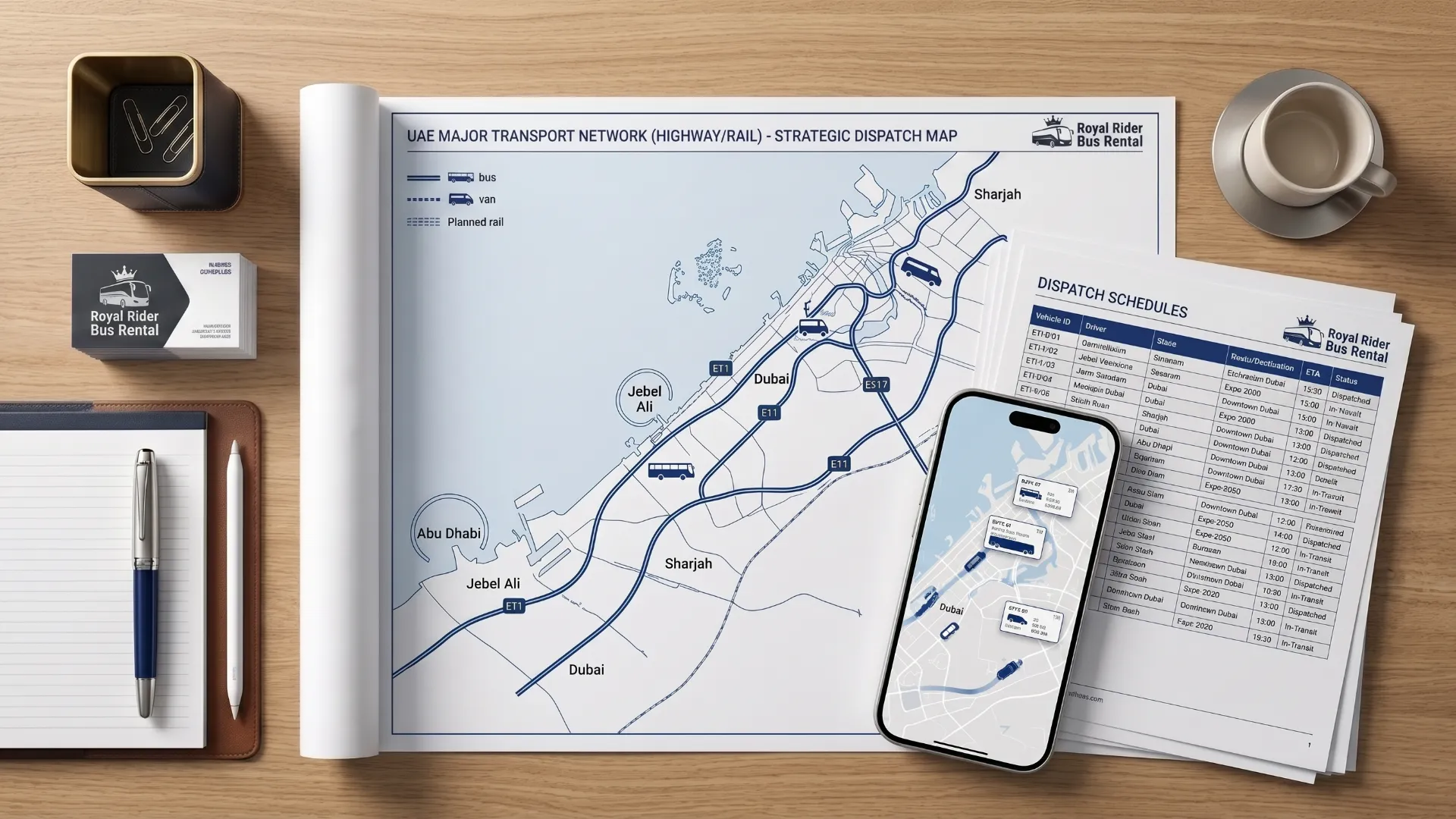 Royal Rider transport knowledge library connecting UAE destinations, fleets and services